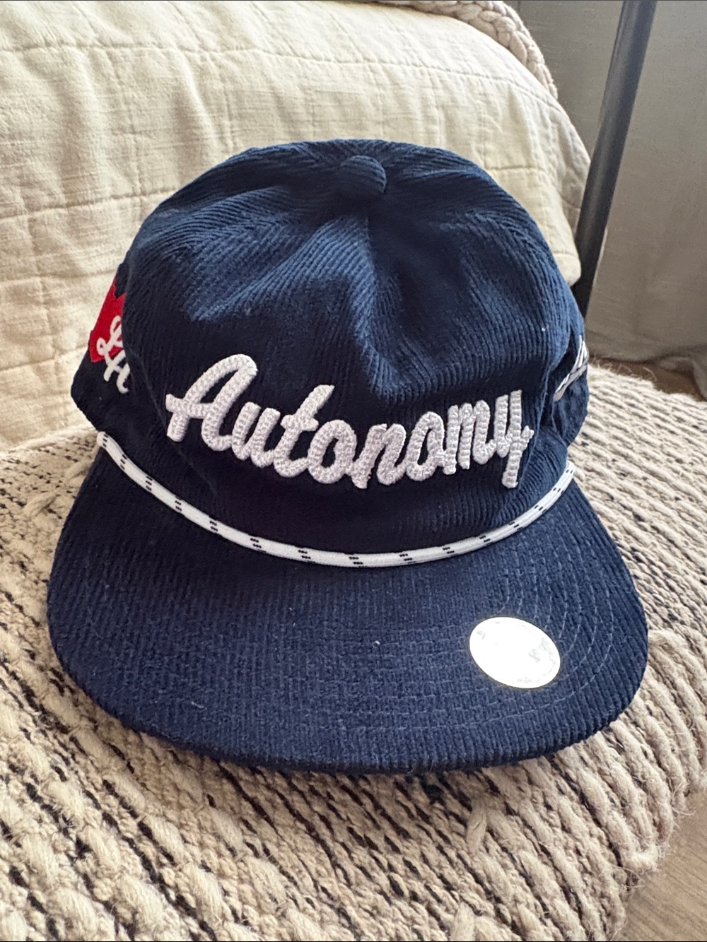 Nwt Navy Corduroy Cap with love LA Logo